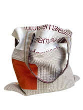 Load image into Gallery viewer, WAFFLE TOTE BAG Isabel grey/orange