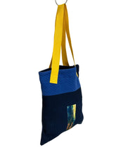 Load image into Gallery viewer, WAFFLE TOTE BAG Nadu blue/yellow