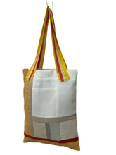 Load image into Gallery viewer, WAFFLE TOTE BAG Isabel white/papaya