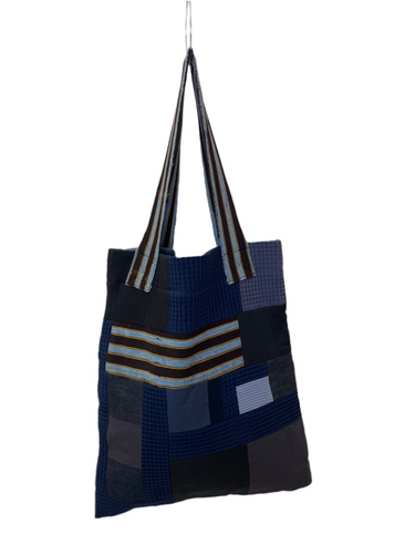 WAFFLE TOTE BAG Nadu navy /indigo light