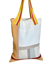 Load image into Gallery viewer, WAFFLE TOTE BAG Isabel white/papaya
