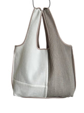 Load image into Gallery viewer, LITTLE WAFFLE SHOPPER  BAG grey/white