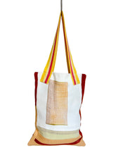 Load image into Gallery viewer, WAFFLE TOTE BAG Isabel white/papaya