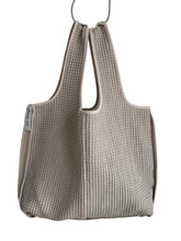 Load image into Gallery viewer, LITTLE WAFFLE SHOPPER  BAG grey/white