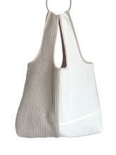 Load image into Gallery viewer, LITTLE WAFFLE SHOPPER  BAG grey/white