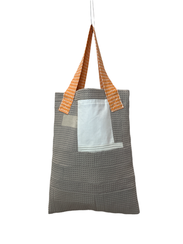 WAFFLE TOTE BAG Milla white/ grey