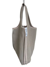 Load image into Gallery viewer, LITTLE WAFFLE SHOPPER  BAG grey/white