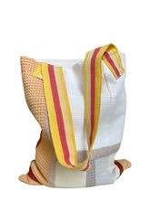 Load image into Gallery viewer, WAFFLE TOTE BAG Isabel white/papaya