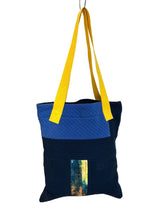 Load image into Gallery viewer, WAFFLE TOTE BAG Nadu blue/yellow